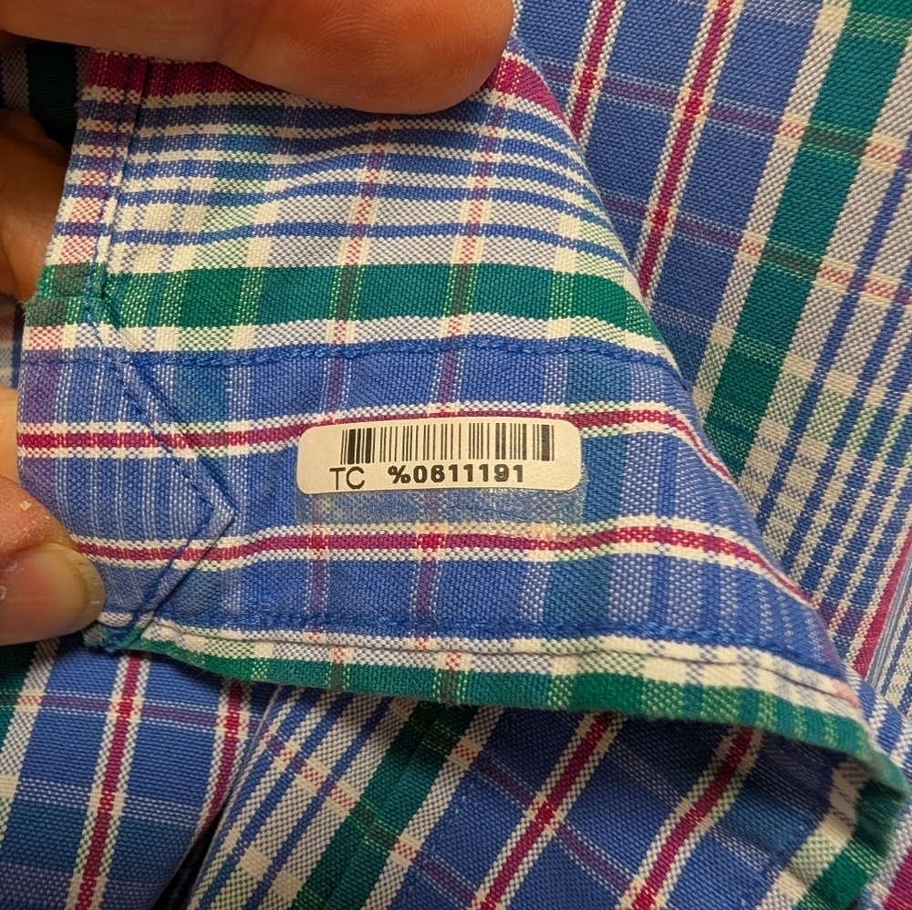 Vintage Ralph Lauren Blake Button Down Shirt Long Sleeve Plaid Mens Large L - Picture 8 of 10